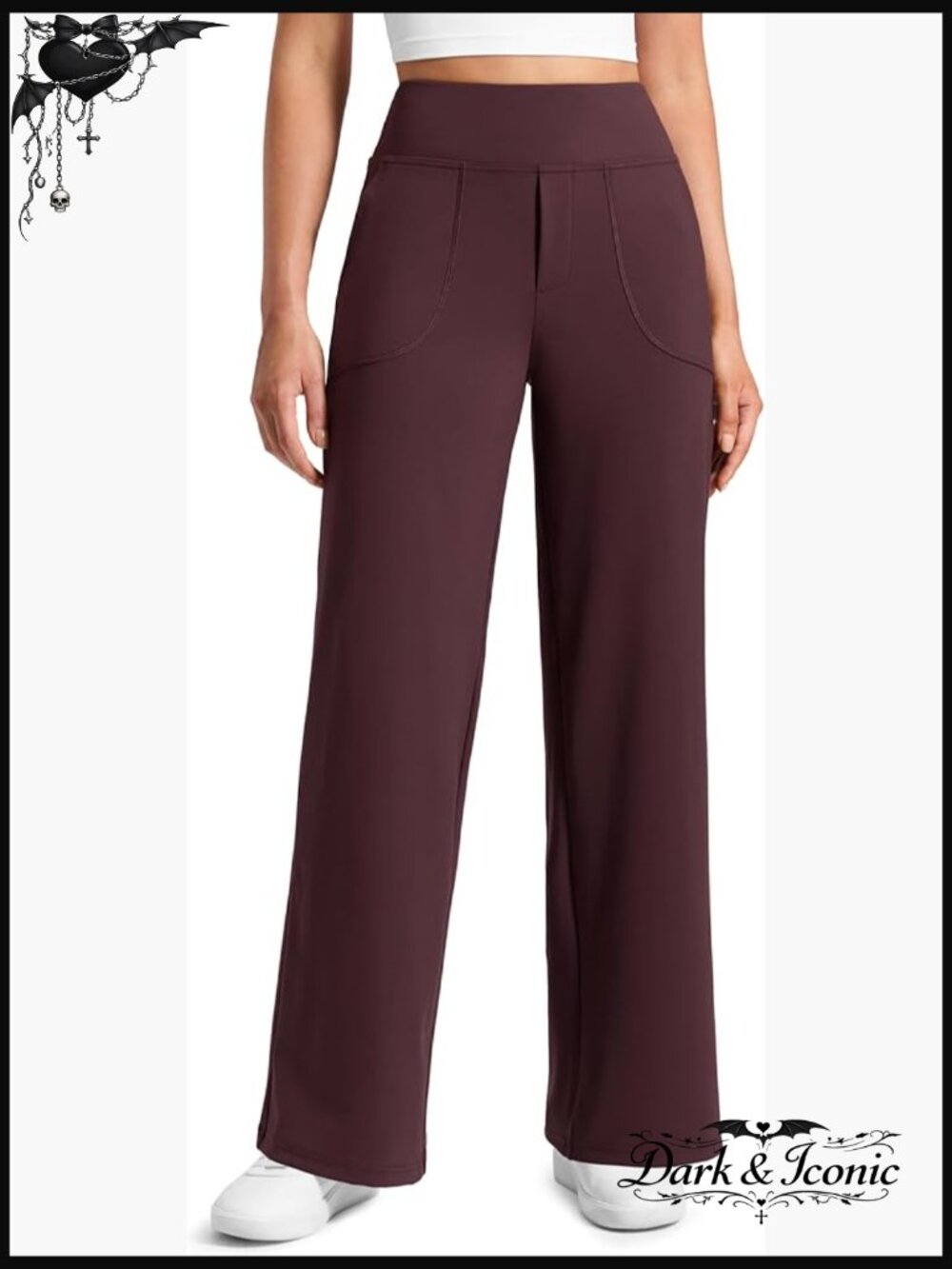 High Waisted Wide Leg Yoga Pants with Pockets 30" Inseam Lounge Work